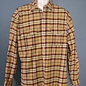 Izod Plaid Men's Shirt in Beige and Red XL